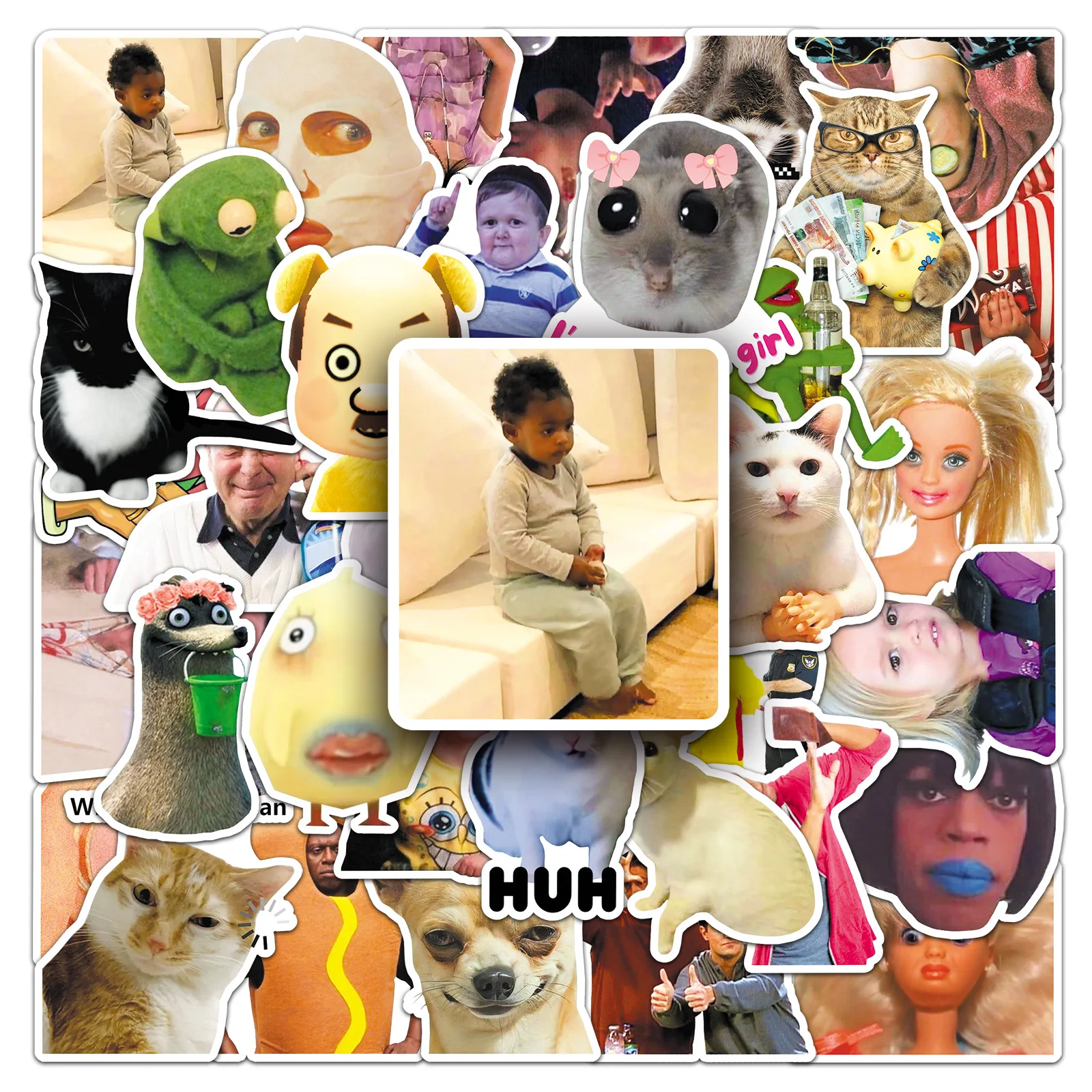 

10/30/50PCS new Amusing Meme Graffiti Waterproof Stickers Flakes for Water Cup Phone Computer Notebook Stationery Luggage