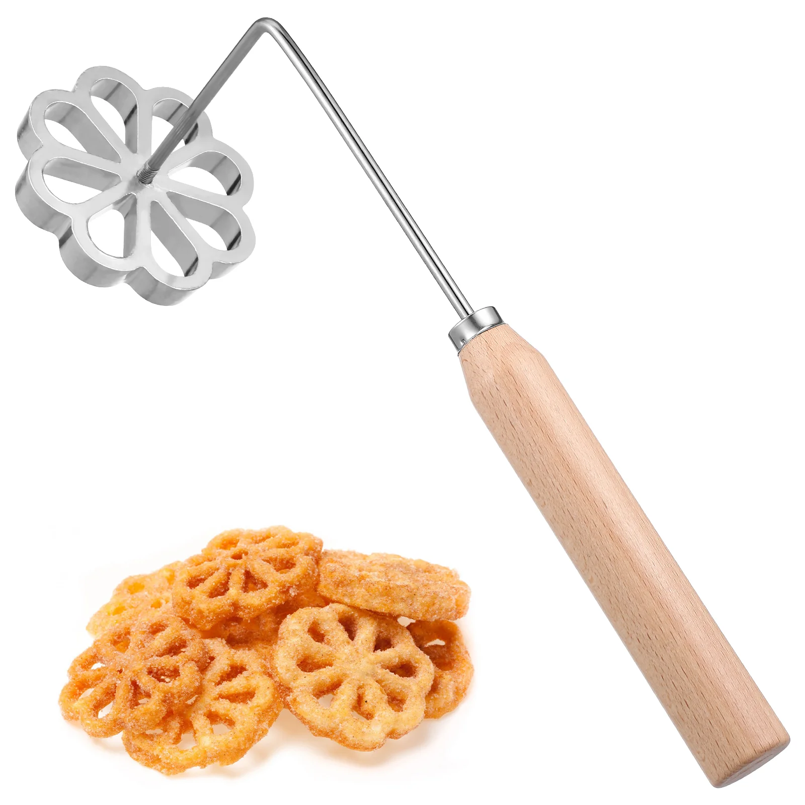 

Baking Tools Mold Bunuelos With Handle Cooking Stamp Fried Snack DIY Mexican Cookie Christmas Oil Frying