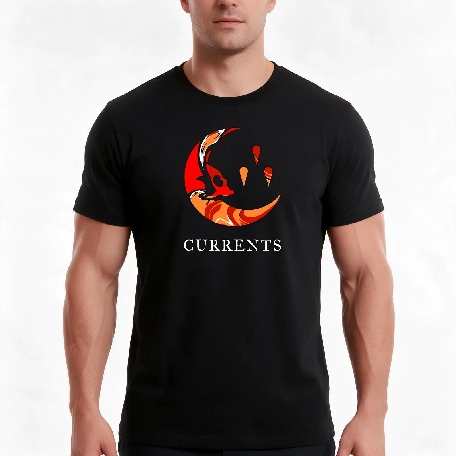 aesthetic current s band logo T-Shirt, Summer Casual Cotton Tee, Oversized Streetwear Tops, Vintage Graphic Print, 100% Cotton