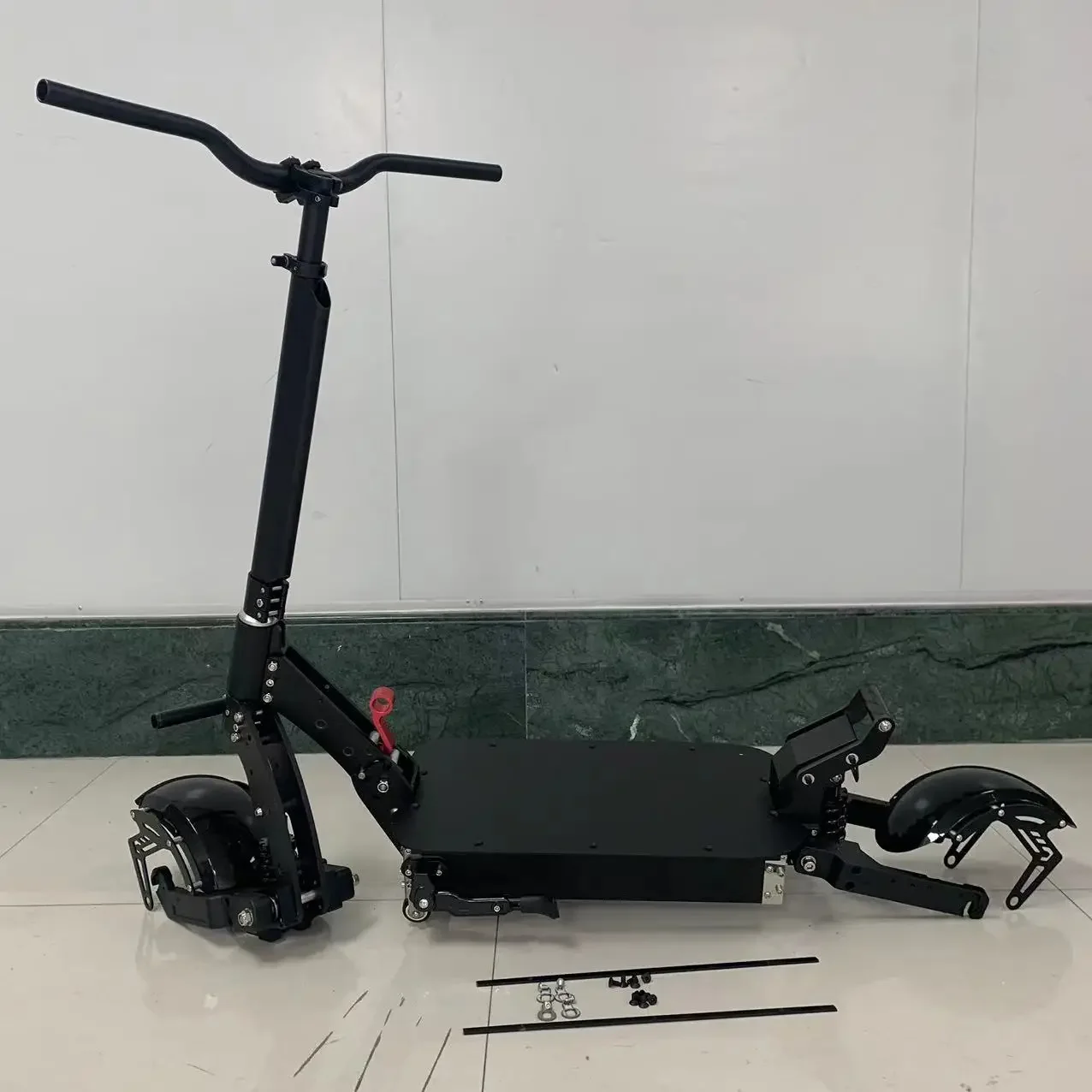 11 Inch All Black Electric Scooter Frame Chassis Fashion Open Size 150MM Foldable Portable 52V 60V Dual Motor Scooter Fame Body