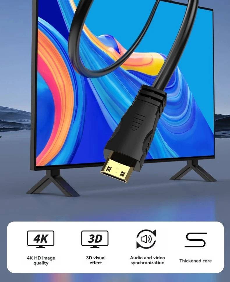 DP zu Mini-HDMI-Kabel 4K Laptop-Grafikkarte an den tragbaren Monitor angeschlossen HD-Video-Verbindungsleitung 4K@60 2K@144 – Detail 2