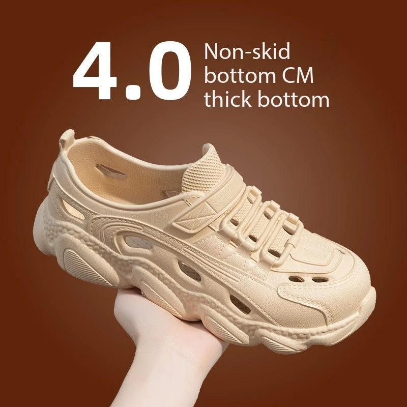 صنادل رجالي سريعة الجفاف من مادة إي في إيه بلون سادة، عصرية وخفيفة الوزن، أساسيات السفر في الهواء الطلق، أحذية الشاطئ، شباشب رجالية غير رسمية