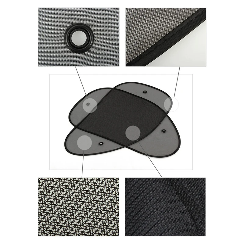 Super Sale 2 Pcs Car Window Sun Shade Visor Screen UV Protection Kids Rear Side Shield Black