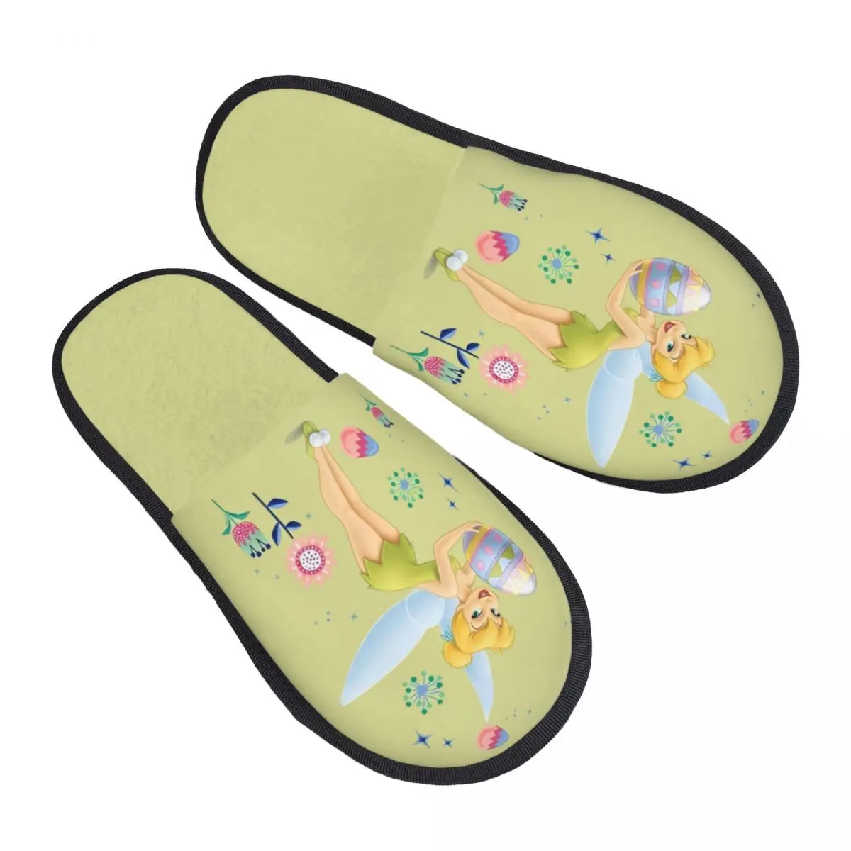 

Custom Tinker Bell Guest Slippers for Bedroom Women Fairy Anime House Slipper