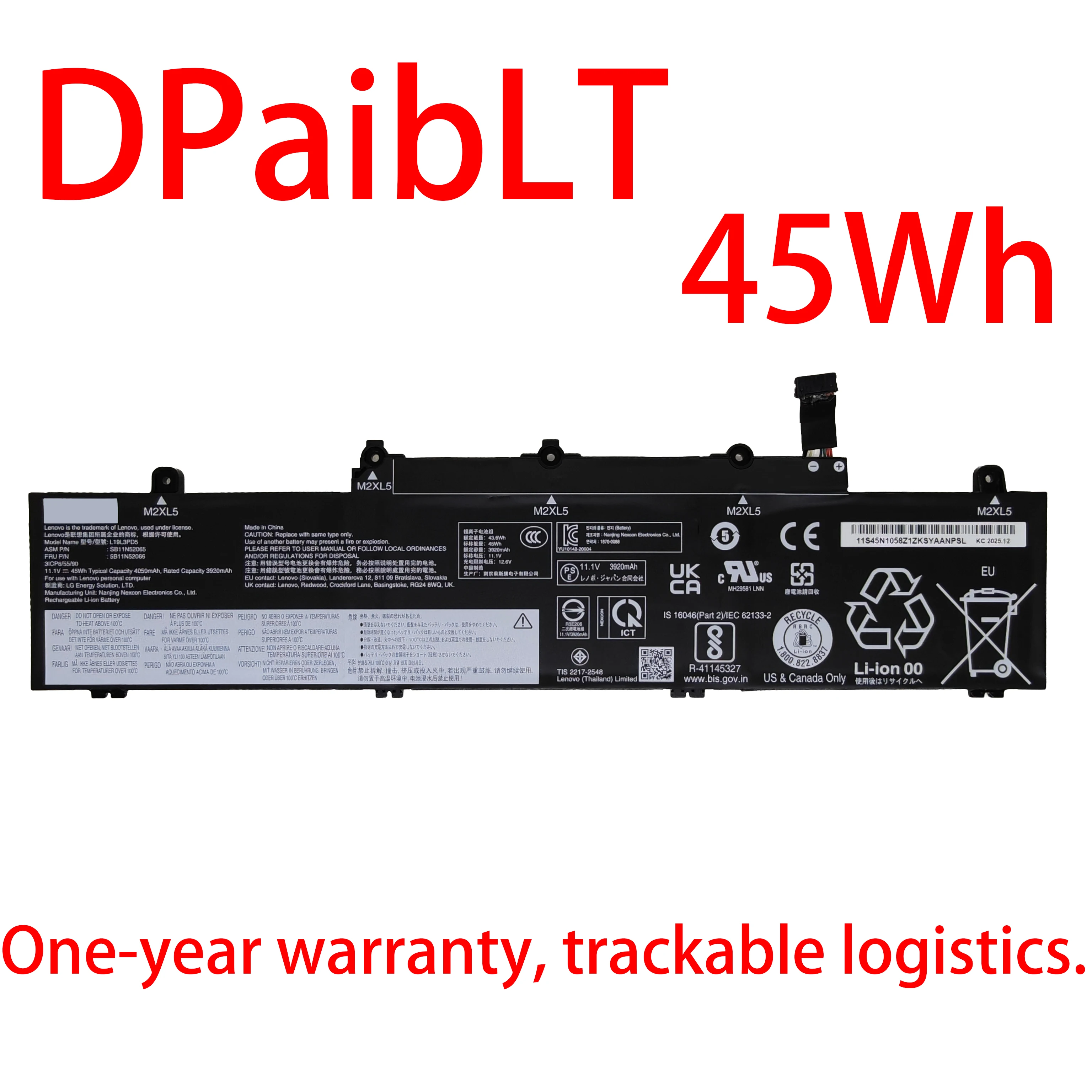 

DPaibLT НОВЫЙ АККУМУЛЯТОР ДЛЯ НОУТБУКА 45Wh 11.1V L19L3PD5 L19M3PD5 L19C3PD5 L19D3PD5 для Lenovo ThinkPad E14 Gen 2/E14 Gen 3/E14 Gen 4