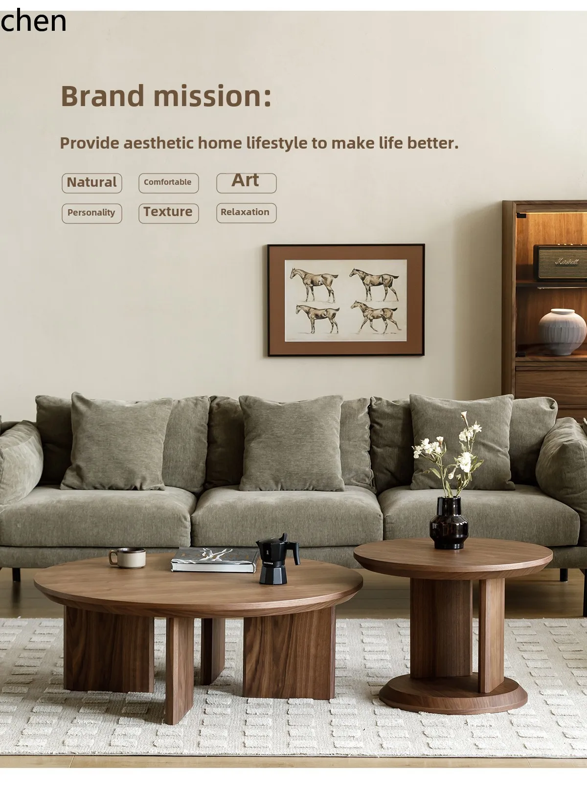 HT medieval black walnut teak removable size combination coffee table sofa corner table