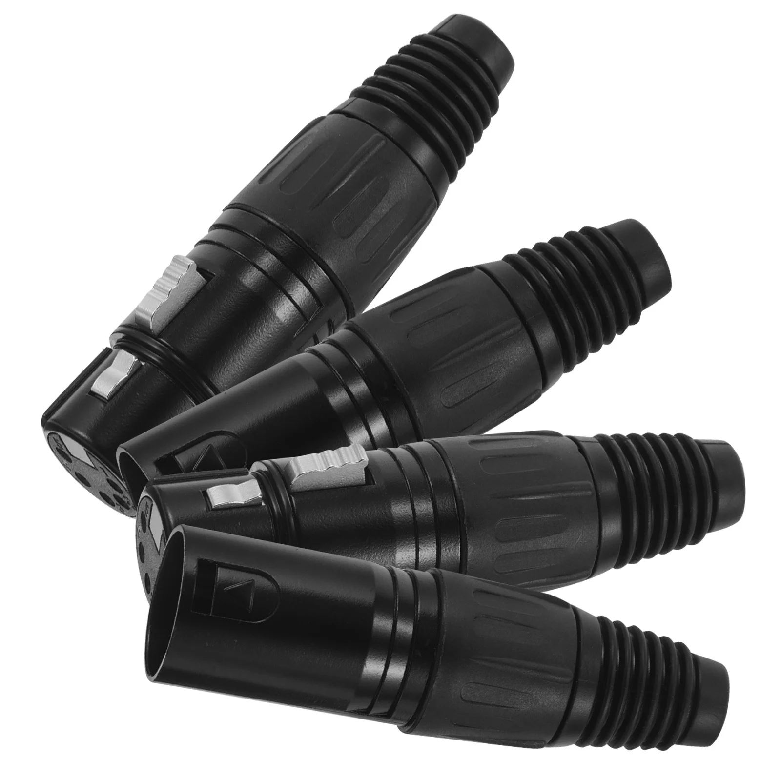 

4Pcs 5 Pin Xlr Microphone Converter Adapter Black Male Female Connectors Audio Mic Cable Ends Replacement Professional Audio