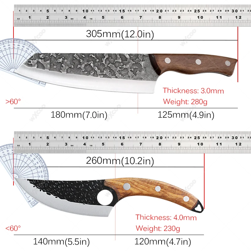 WXCOO Boning Knife with Non-slip Wooden Handle Professional Meat Cutting Knife 1-2pcs Stainless Steel Kitchen Accessories