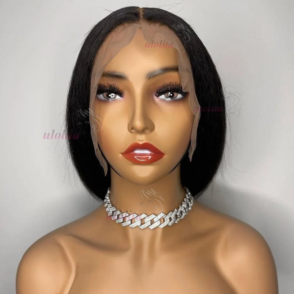 12 Zoll Gerade Pixie-Cut-Perücke Transparente Spitze Brasilianisches Echthaar 13×4 Echthaar-Perücken Kurze Bob-Perücke Spitzenperücke für Schwarze Frauen – Detail 9