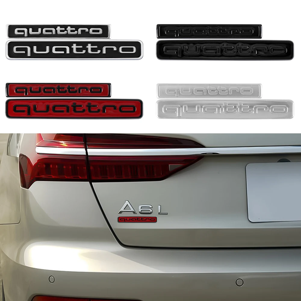 ABS Car Rear Tail Trunk Emblem Fender Side Sticker Valve Cap for Audi Quattro A5 B7 Q7 A3 A4 B8 A6 TT R8 A8 A7 Q5 C7 S3 A1 B5 Q2 view 2
