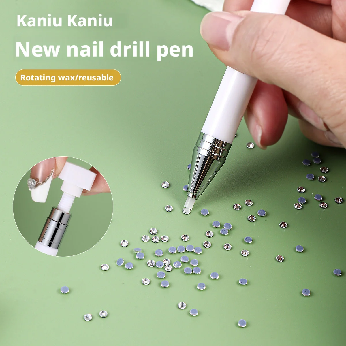 ปากกาติดเพชรตกแต่งเล็บ Kaniu สำหรับงานเพ้นท์เล็บแบบ DIY พร้อมกาวติดเพชร