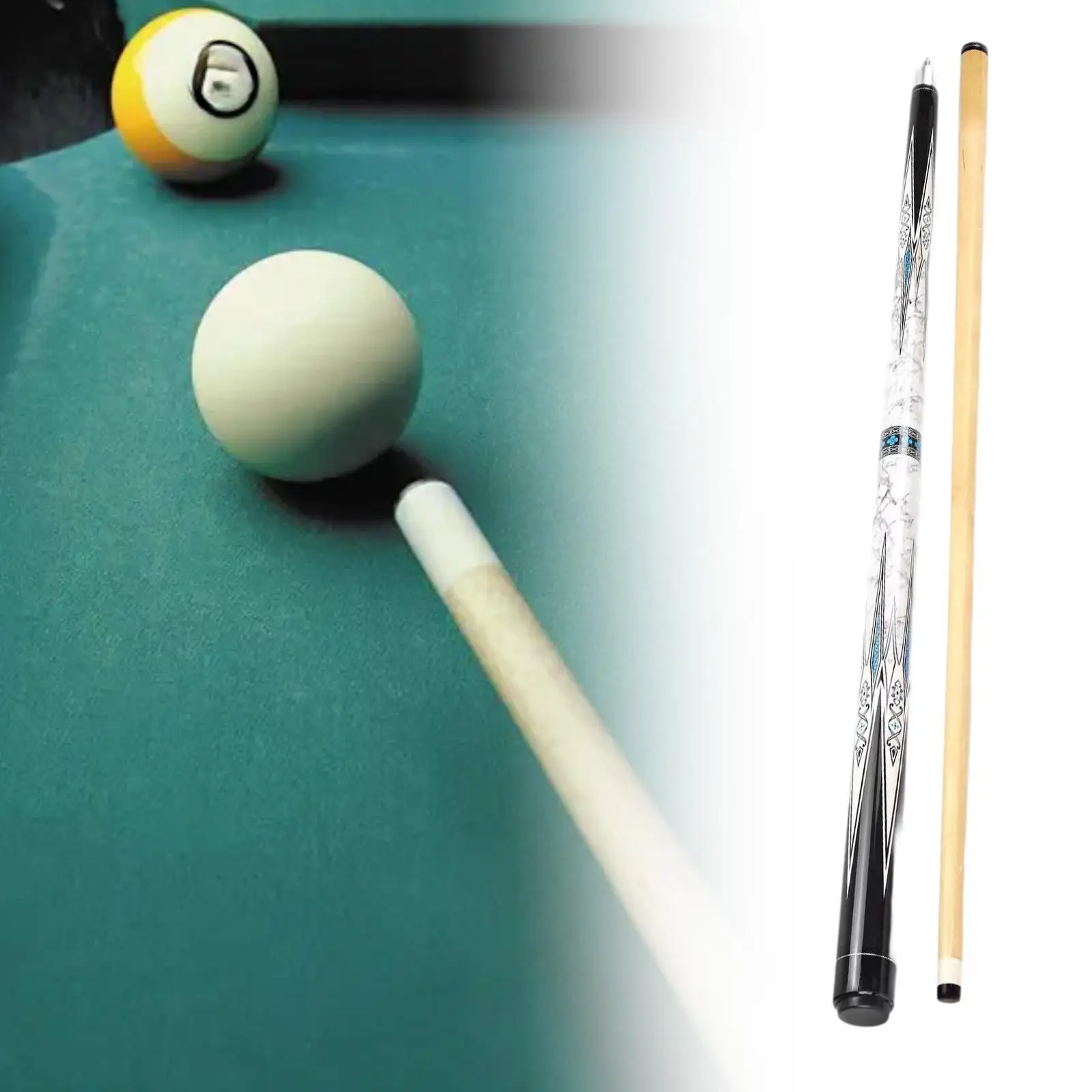 

1/2 Split Billiard Cue 13mm Tip Practical Snooker Cue for Home Practice Bar