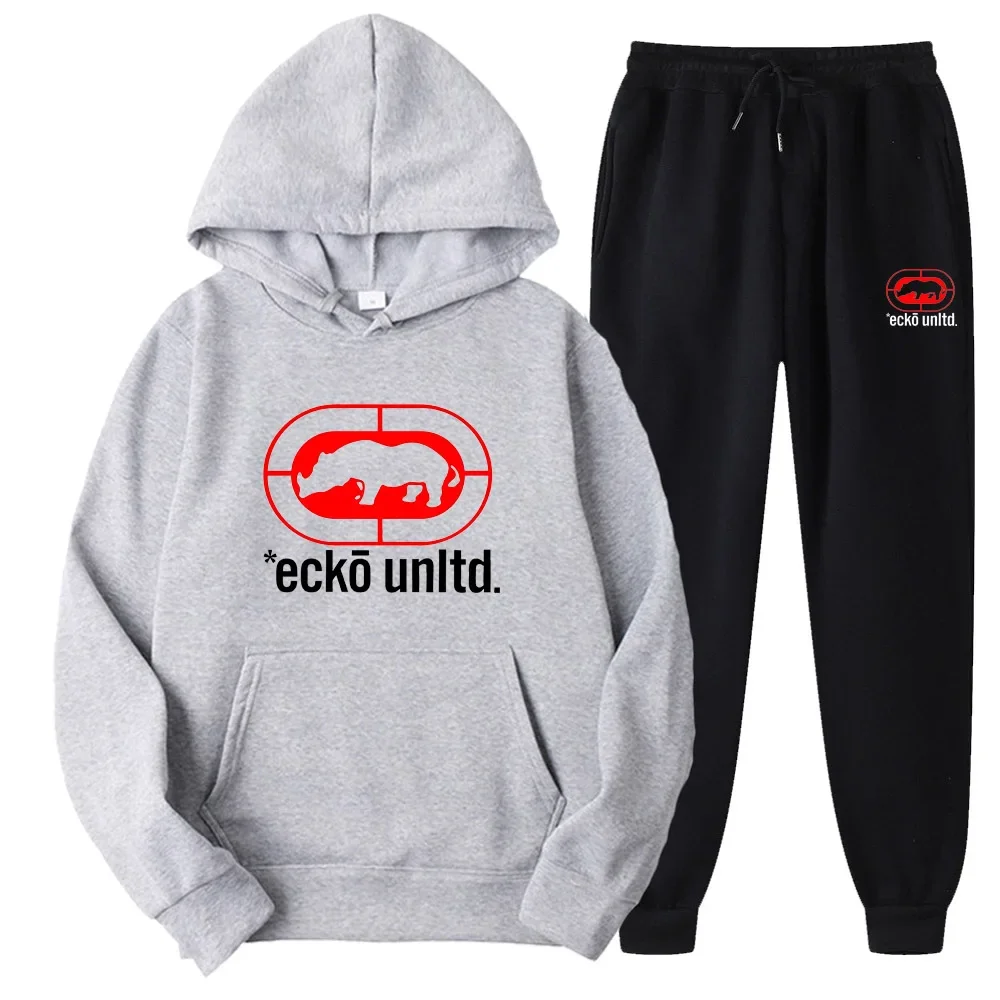 

Хип-хоп комплекты из 2 предметов Sudadera Hombre, уличная одежда, комплект с капюшоном, модный мужской и женский спортивный костюм, повседневная толстовка, спортивные штаны