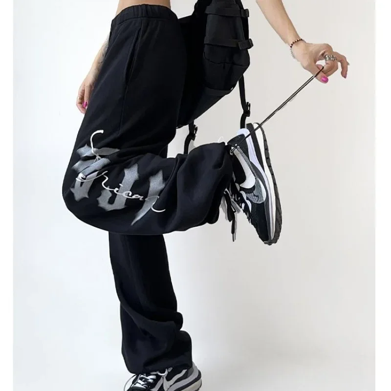 2022 Winter Casual Trendy Sweatpants Hip Hop Drawstring Jogging Pants Jazz Dance Printed Pants Ankle Length Fashionable