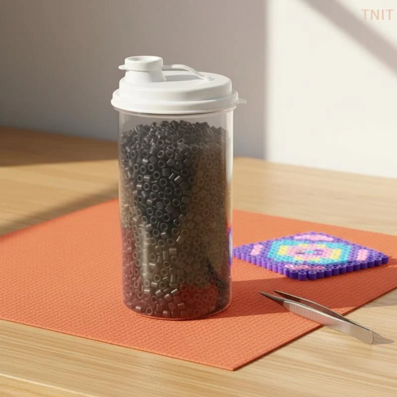 [J] Large Capacity Bean Storage Bottle Transparent DIY Black And White Common Color Bean Supplement Packaging Storage Bottle 1PC