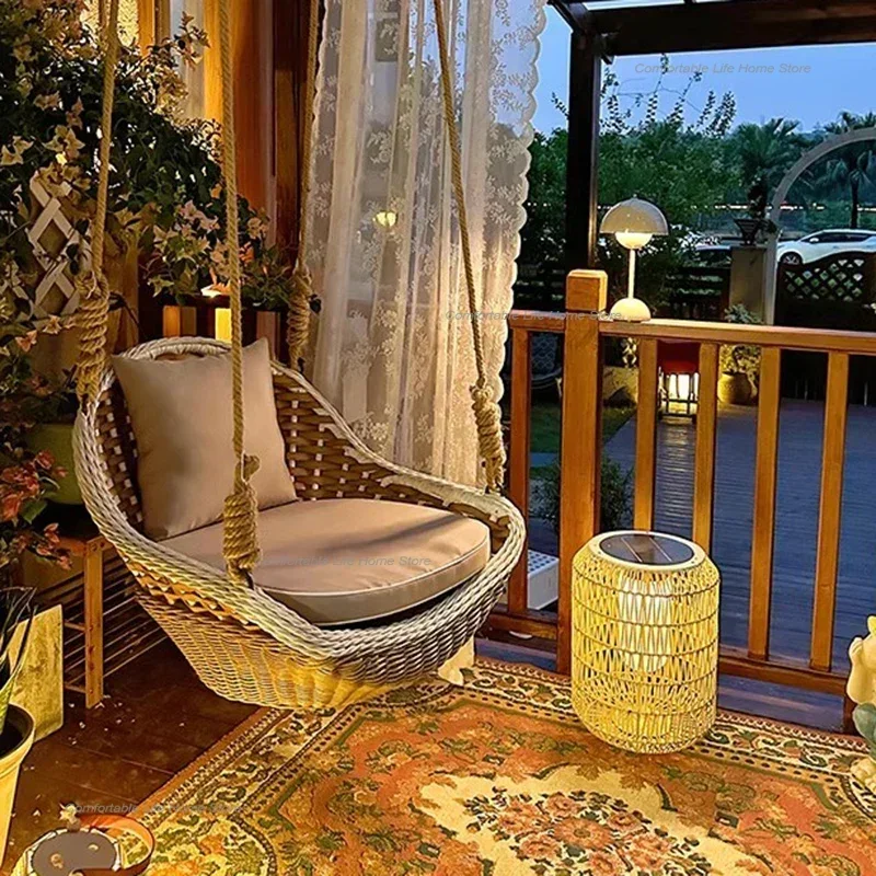 

Outdoor Courtyard Patio Swings Fashion Homestay Indoors Creative New Style Patio Swings Luxury Relax Furniture Schaukel Lsqq
