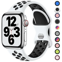 Apple Watch,correa,iwatchシリーズ8,se 7,6,5,9 ultra,44mm, 49mm, 45mm用の通気性スポーツストラップ41mm、38mm、42mm