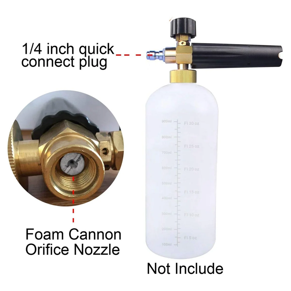 1.1 mm Orifice for Foam Cannon and Foam Maker, Replacement Thread Nozzle and Mesh Filter for Snow Foam Lance, 3000 PSI