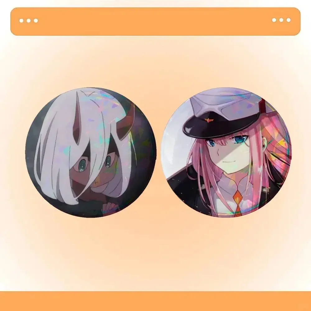 Anime Darling in the Franxx Zero Two   Badges 25 32 44 58 75 mm Round Cosplay Pin Bag Decor Fans Collect Brooch Souvenir