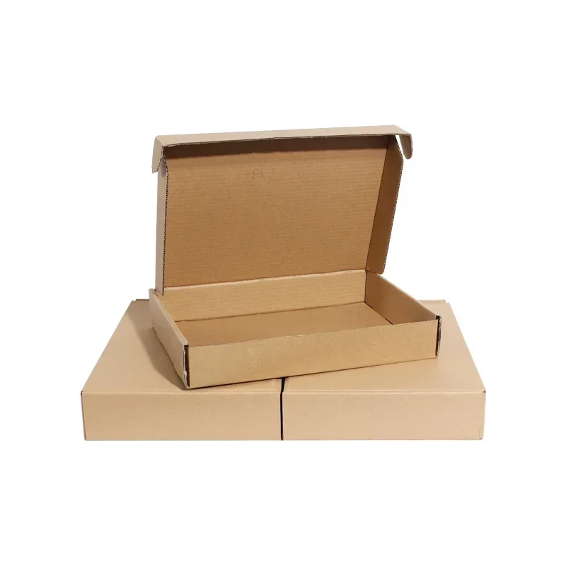 10pcs Kraft Paper Pack Aircraft Box Thick Corrugated Paper Express Packaging Boxes Clothing Phone Case Fold Packing Carton