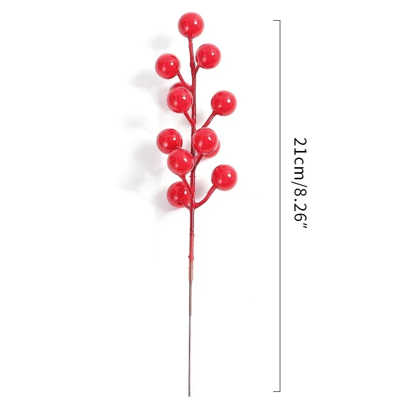 5/10/20Pcs Chritsmas Decoration Red Berry Branches Cherry Stamen For Home Decor Xmas New Year Gift Wedding Flowers Accessory