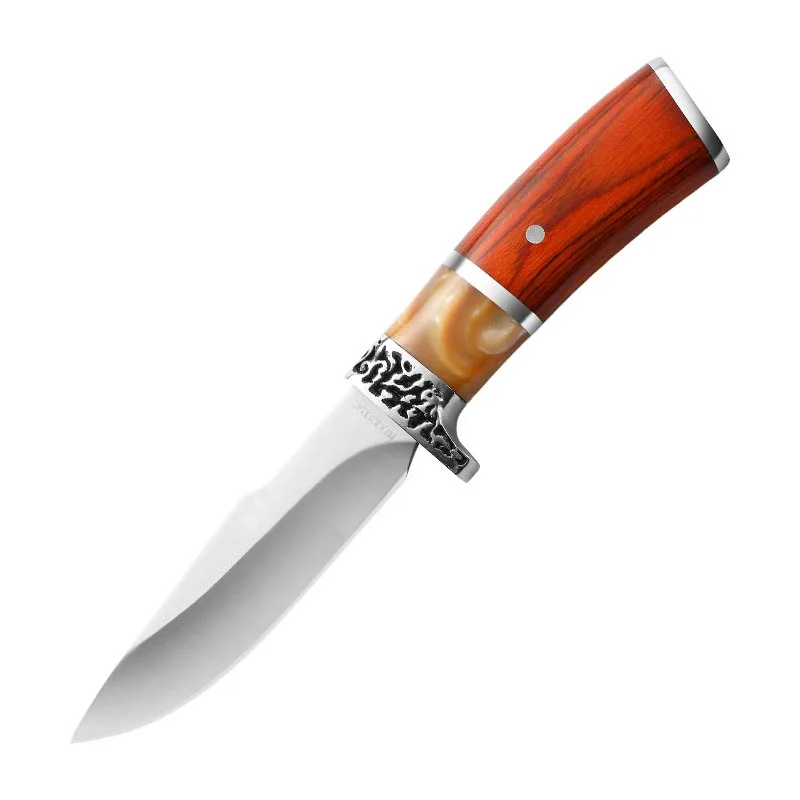 high hardness blade wood fixed knife outdoor knife camping knife with sheath