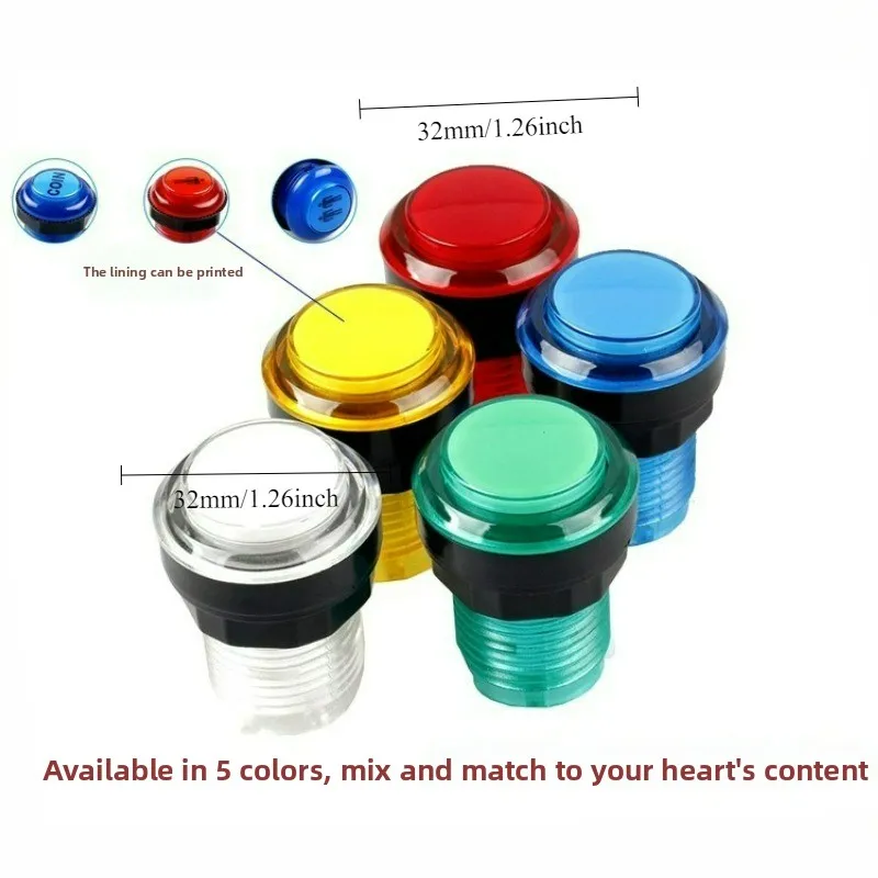 

Кнопка-переключатель для аркадных автоматов 32 мм с подсветкой, самовозвратная, для монетоприемных игр, напрямую от производителя