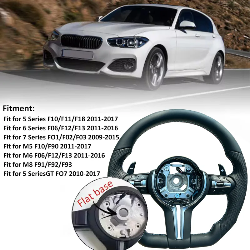Carbon Fiber Steering Wheel for BMW F30 F10 F31 F20 E90 Adopts Genuine Carbon Fiber and Sports Steering Car Accessories//M Blue image 3