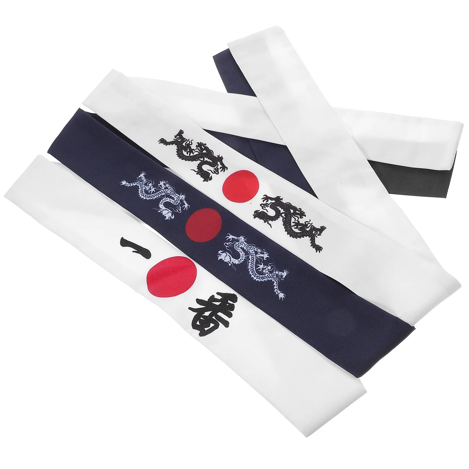 

3Pcs Headband Headscarf Japanese Style Printed Polyester Sports Cooking Karate Sushi Chef Exercise Hairband Japanese Hair
