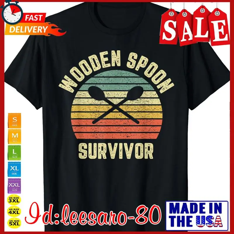 مضحك ملعقة خشبية الناجي الرجعية الكبار الجدة الساخرة تي شيرت