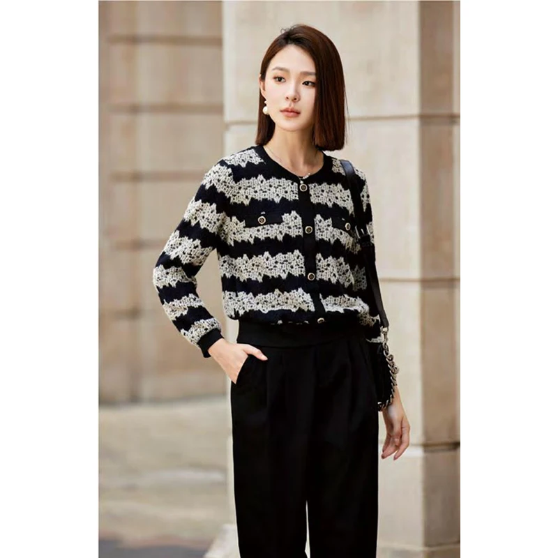 Taille haute pantalons décontractés trajet Sle taille haute couverture hanche neuf Points dames Polyester Fiber Harlan pantalon fermeture à glissière