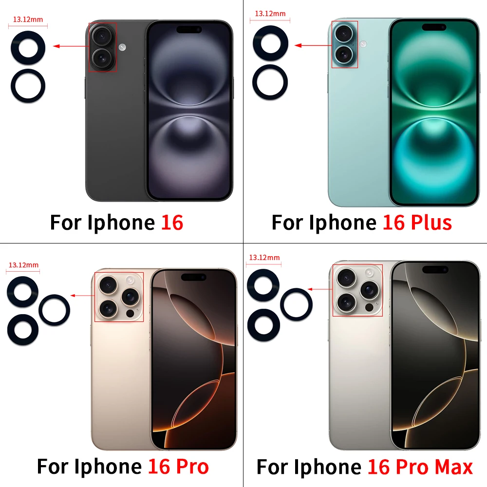 NEW Tested For IPhone 13 Pro Max 13mini 14 16 Plus 6s Camera Glass Lens Back Rear Camera Glass Lens with Glue Replacement Repair