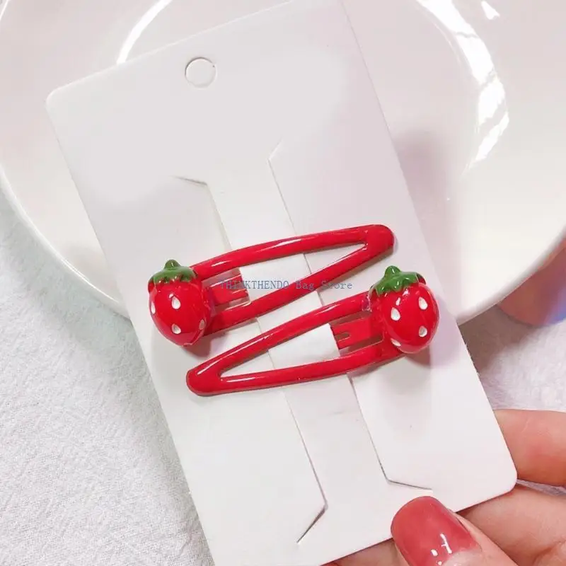 

340D Hairpin Strawberry Barrettes Sweet Cartoon Fruit Hair Clips Lovely Hair Accessories Gift for Children Girls