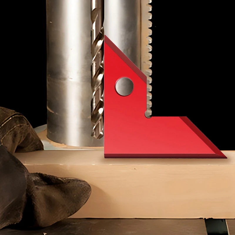 Aluminum Alloy Woodworking High-Precision Knife Edge Angle Ruler 45/90° Internal External Universal Angle Ruler, Durable Purple