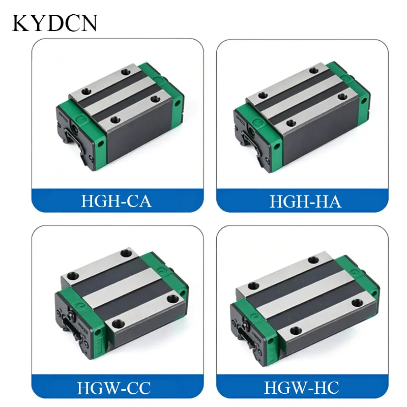 KYDCN HGR15 Linear Motion Guide Rail 15mm Width 200-550mm Set Contains 2 Rails & 4 Sliders HGH15CA HGW15CC Carriage CNC Router
