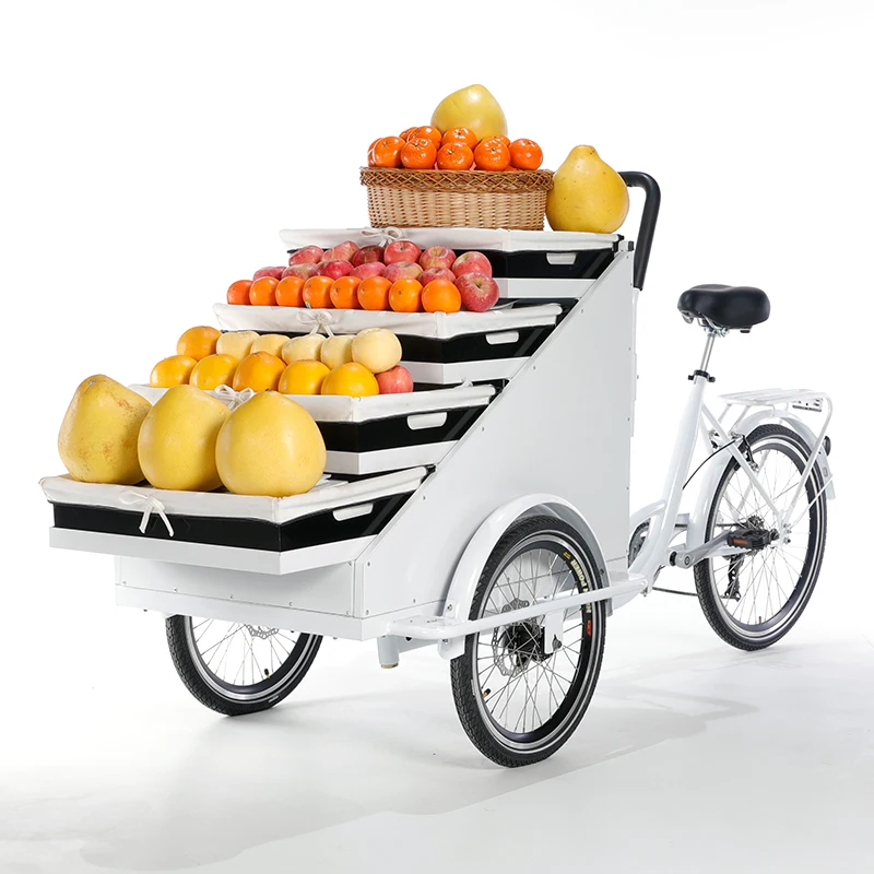 Electric Mobile vending bike Portable fruit Cart Cargo Bike food Vending Cart Snack Tricycle Street Shop Truck