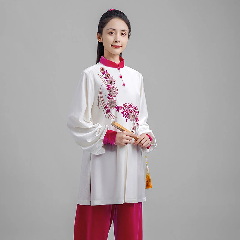 Women's Premium Winter Tai Chi Uniform - Embroidered PV Fleece, Thickened Martial Arts Outfit for Performance (Unisex)