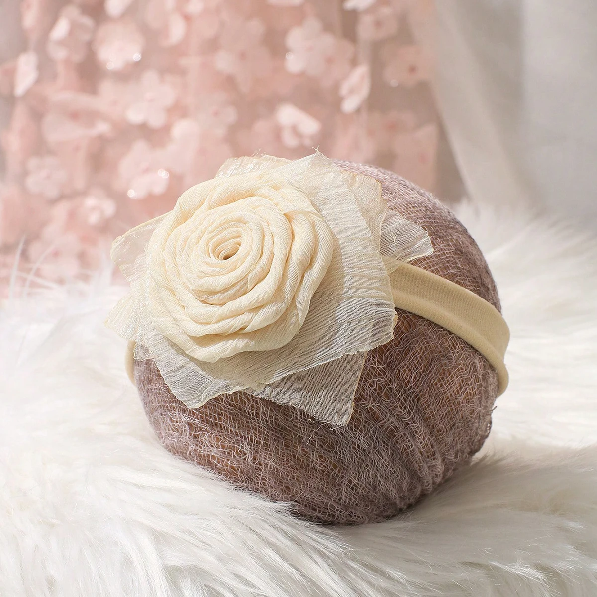 فستان حفلات للفتيات حديثي الولادة من Ylsteed لالتقاط الصور فستان توتو لامع مع عصابة رأس على شكل زهور وردية للتصوير الفوتوغرافي للفتيات الصغيرات O #5