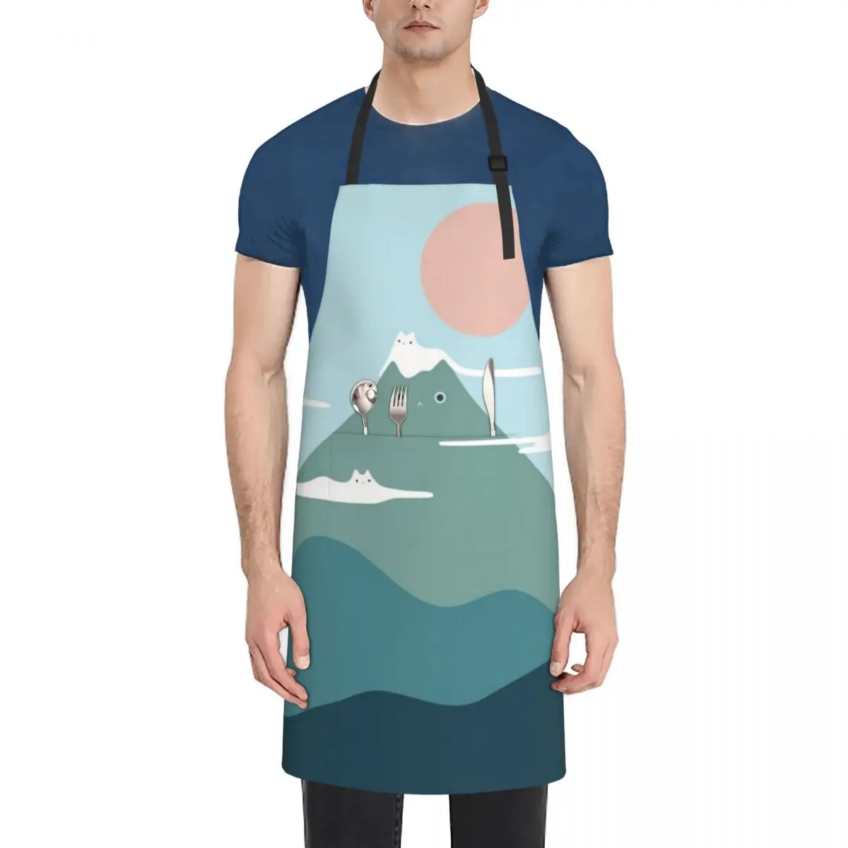 

Cat Landscape 72B Apron kitchen jacket woman cook wear Apron