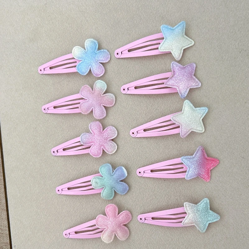 

5pc Cute Star Flower BB Hair Side Clips Hairpin Crab for Girls Women Hair Accessories Headwear Ornament