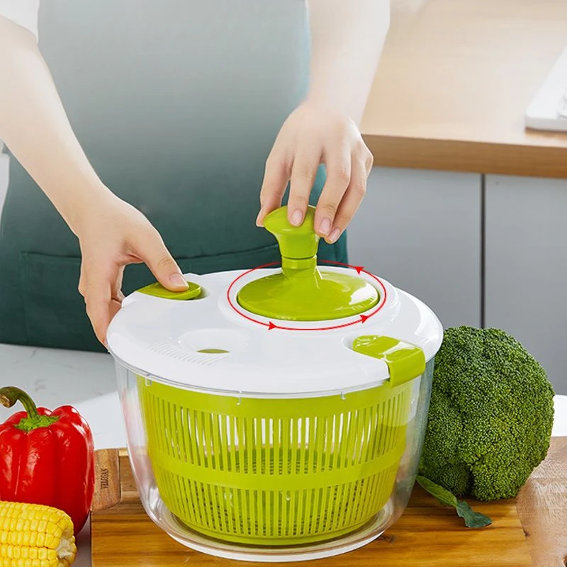 Kitchen Fruit And Vegetable Dehydrator 5 Liter Manual Turntable Safety Cover Lock Rotating Handle With Built In Drainage System