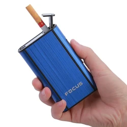 Aluminum Pocket Cigarette Case Automatic Ejection Cigarete Box Holder 8pcs Cigarettes Gadgets for Men Smoking Accessories