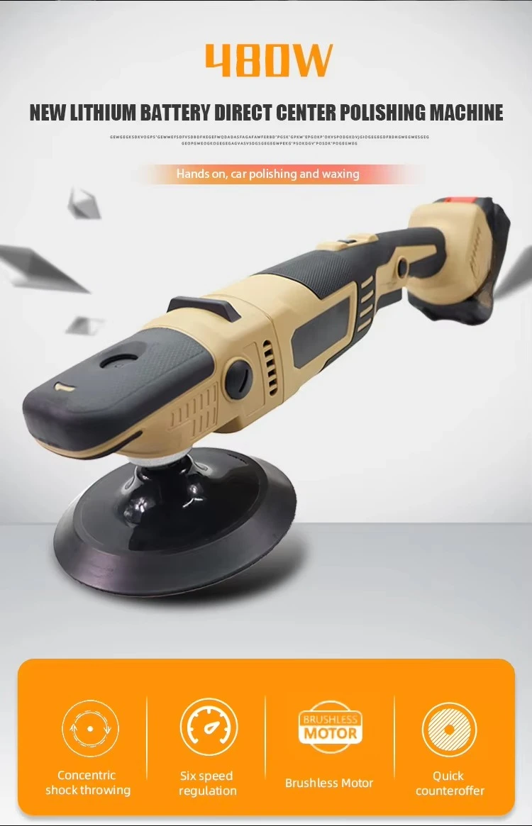 480W 5inch 125mm Diameter Backing Plate Lithium 2x5.0Ah Battery High Efficiency Cordless Rotary Polisher Polishing Car - view 3
