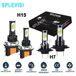 H15 H7 Main/dipped LED Headlamp White Bulbs Replace Kit 6000K Foir Mercedes A-Class W176 2012-2018 C117 2013-2019