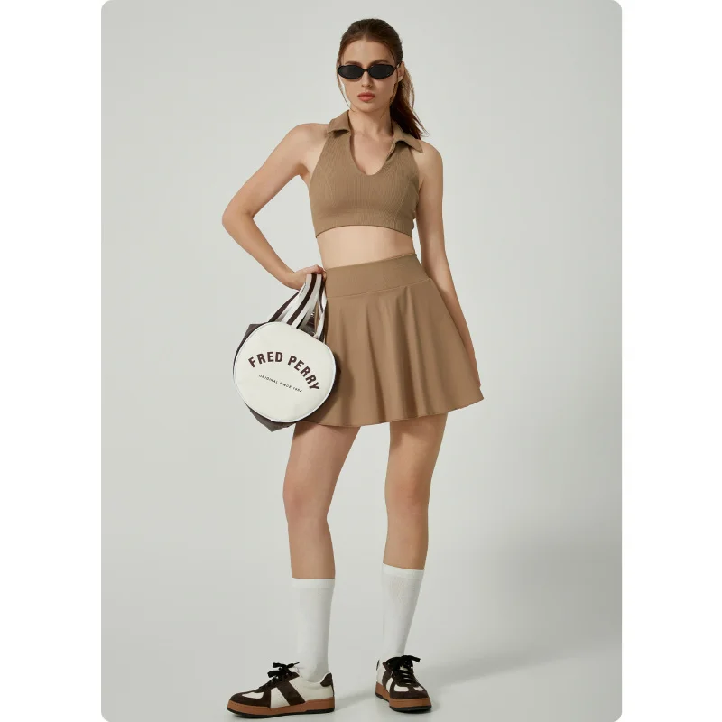 Women's Seamless Yoga Fitness Vest Logo Nude Golf Sets Front Waist Logo Sports Tennis Outdoor Running Skirt Suits Gym Workout