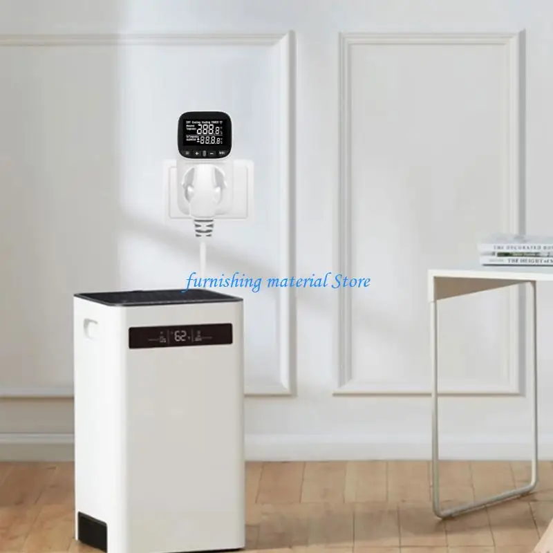 

Y5GD Heating Cooling Thermostat With Timer Switches Digital Temperature Controller Socket Plug in Thermostat Outlet