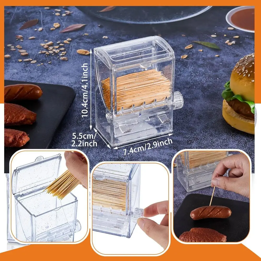 Clear Acrylic Toothpick Dispenser with Automatic Switch, Ideal for Kitchen, Home, and Party Use