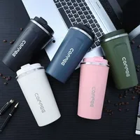 Thermo Cafe Coffee Mug Car Thermos Mug 510ML Leak-Proof Travel Thermo Cup for Tea Water Coffee Double Stainless Steel Insulated