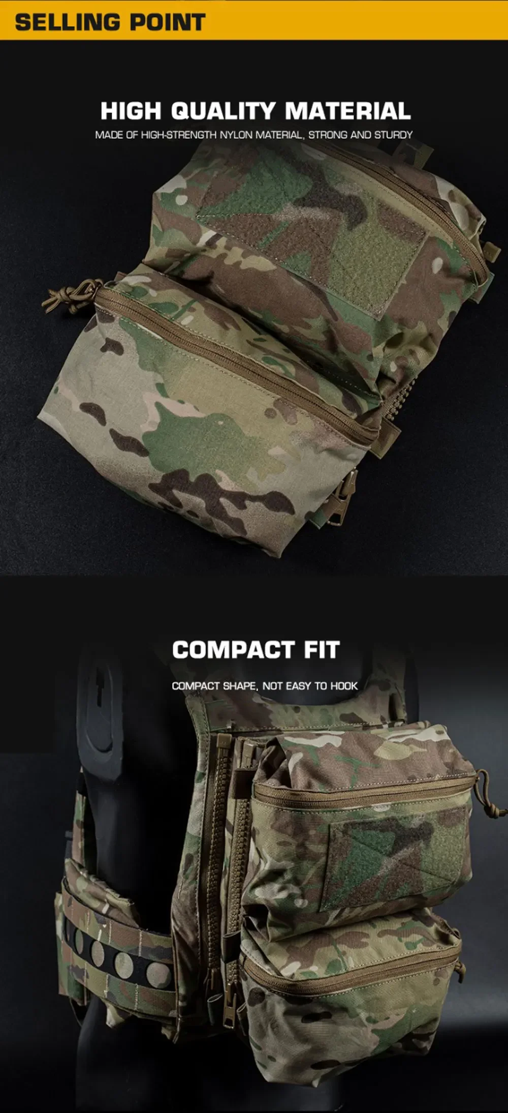 FCPC V5 Plattenträger Jagdweste Assault Back Panel Gear Wasserspeicher Allzweck Multi Fit Erweiterbare Tasche Airsoft-Ausrüstung – Detail 8