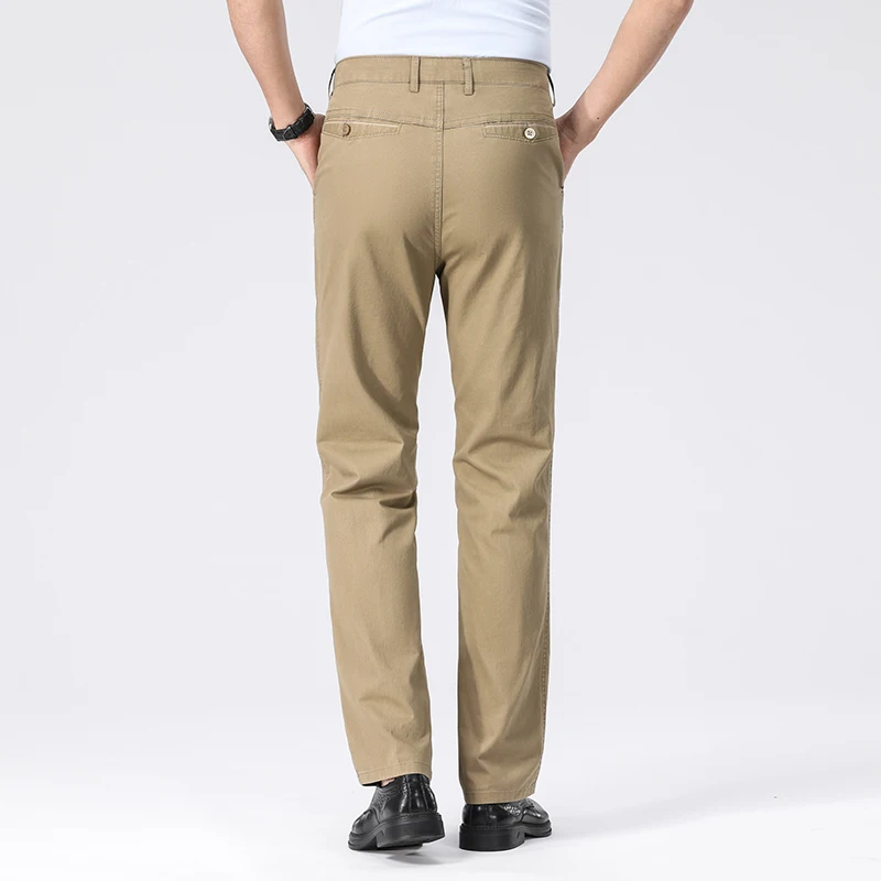 Premium Baumwoll-Bürohosen für Herren Bügelfrei Pflegeleichter Stoff Gürtelkompatibles Design Tägliche Casual-Event Lange Hosen – Detail 19